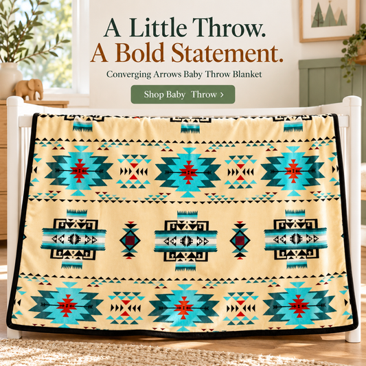 Converging Arrows Baby / Throw Blanket — 40 × 60, Reversible Silk-Touch