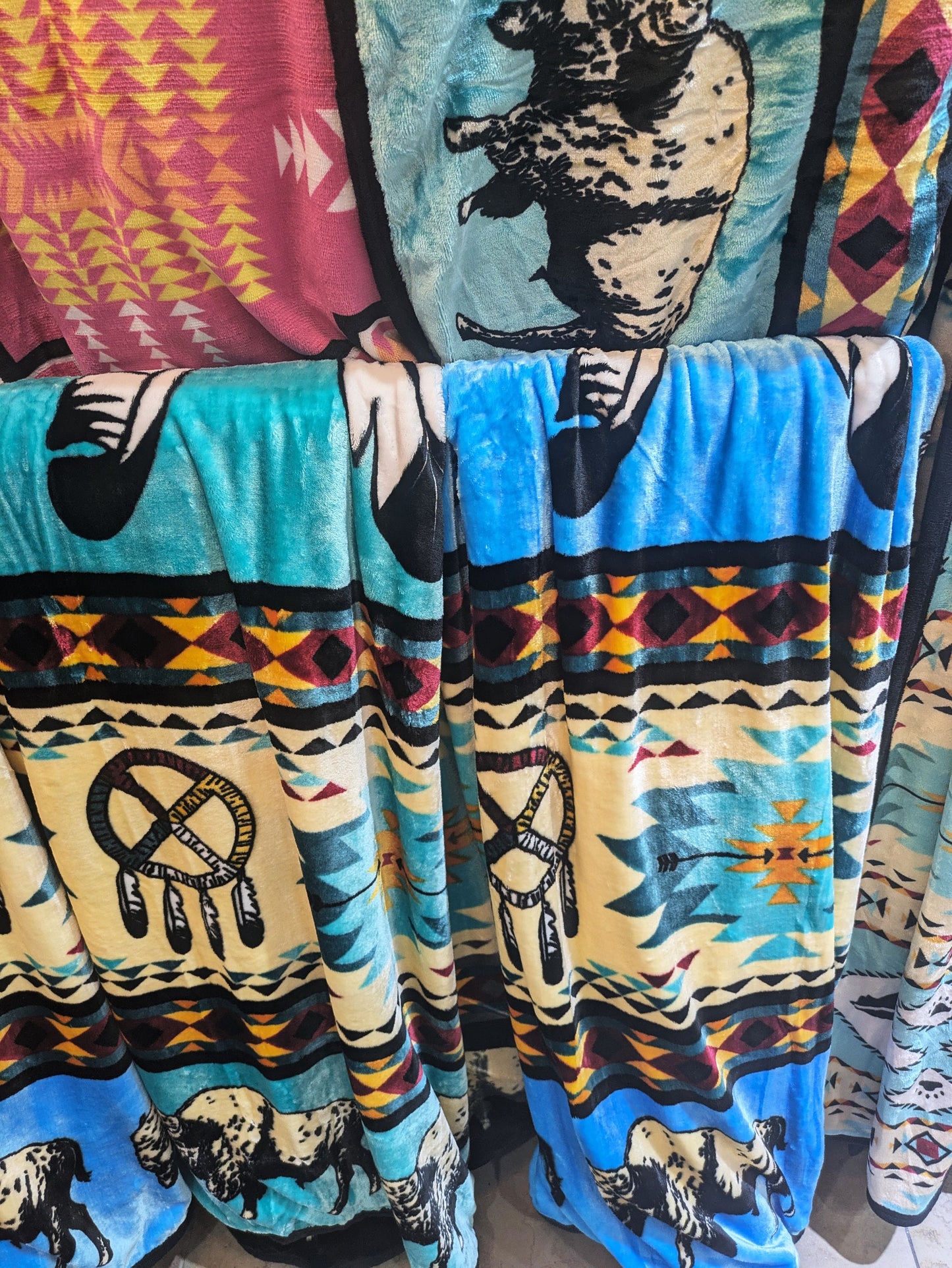 Native American Tribal KING Size Blanket - Reversible Design All Tribes Treasures
