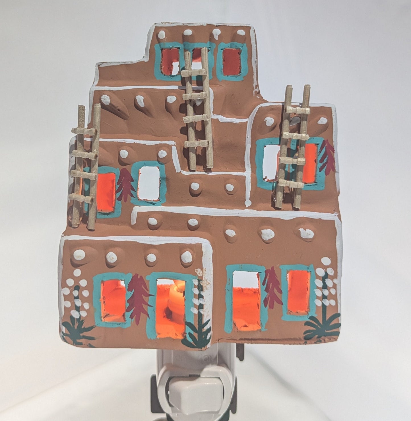 Handmade Pueblo Ornament with Light Bulb & Plug All Tribes Treasures