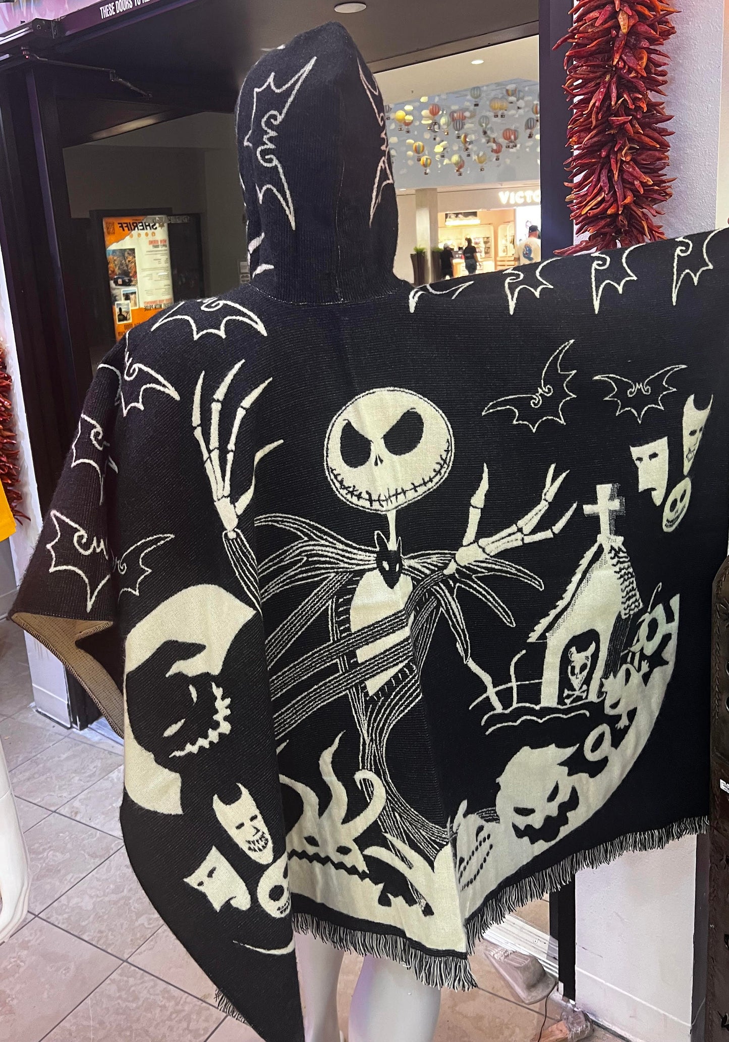 Reversible Jack Skellington Poncho Unisex Gift All Tribes Treasures
