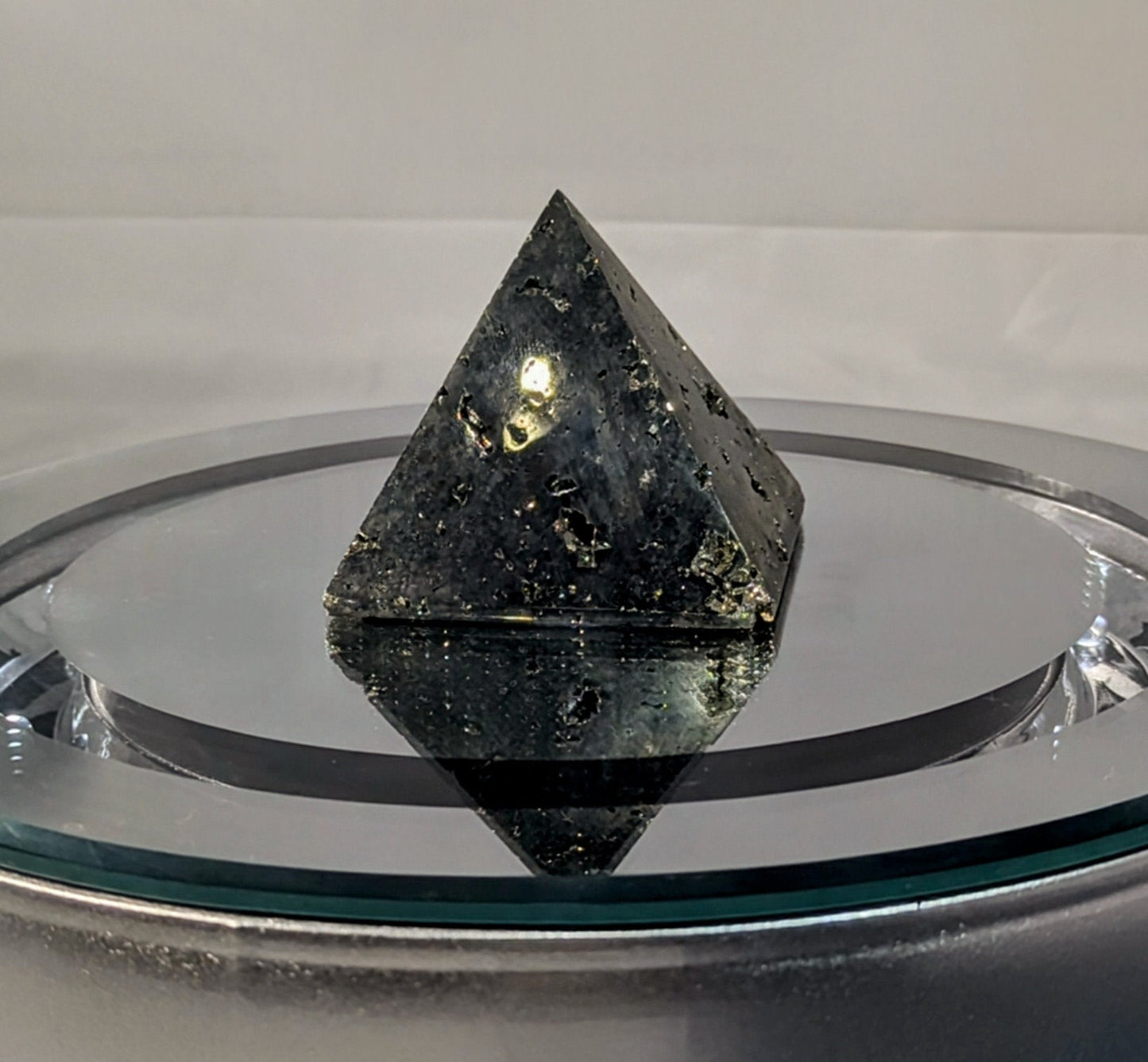 Carved Pyrite Pyramid Sculpture for Energy & Decor All Tribes Treasures