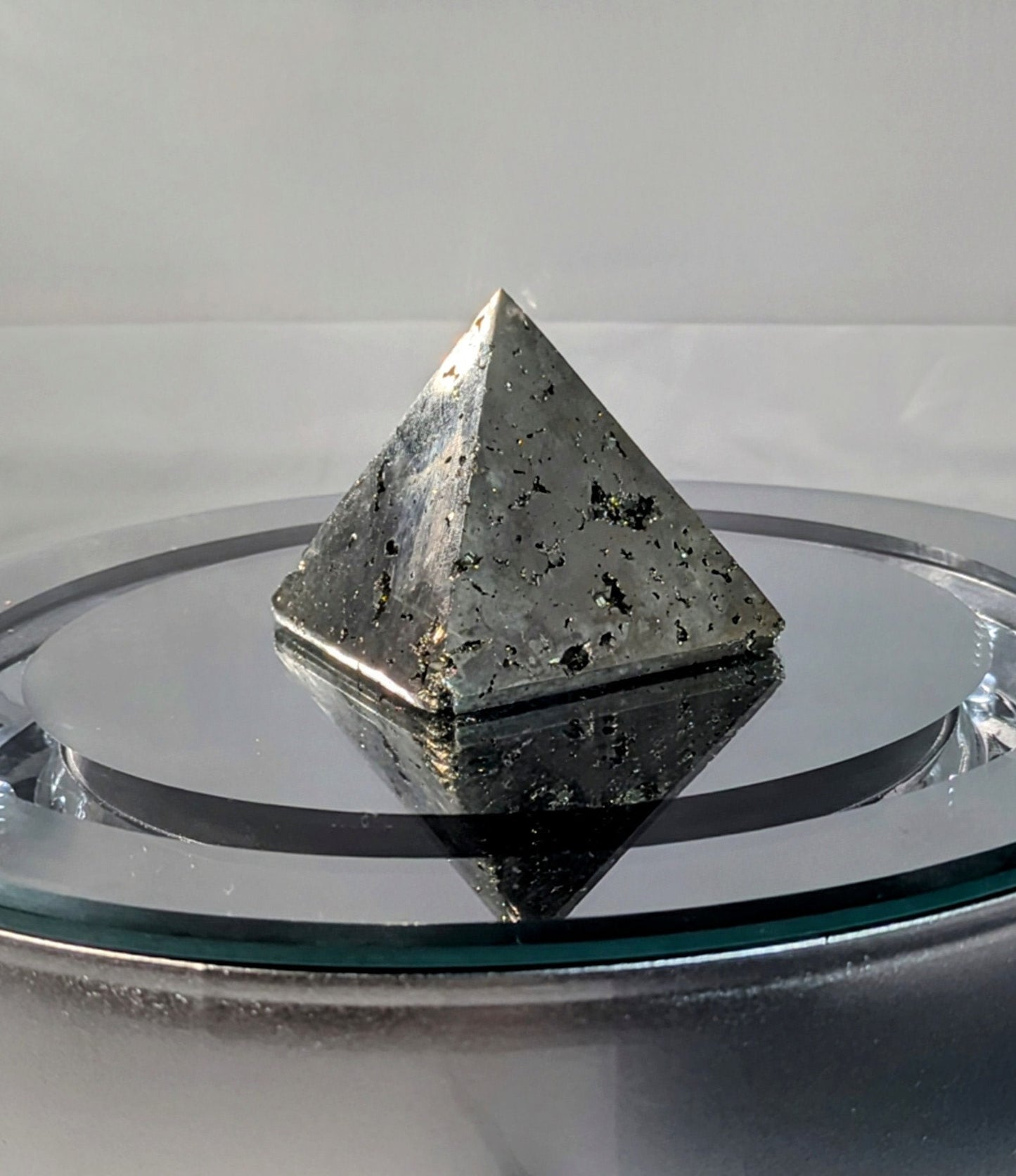 Carved Pyrite Pyramid Sculpture for Energy & Decor All Tribes Treasures