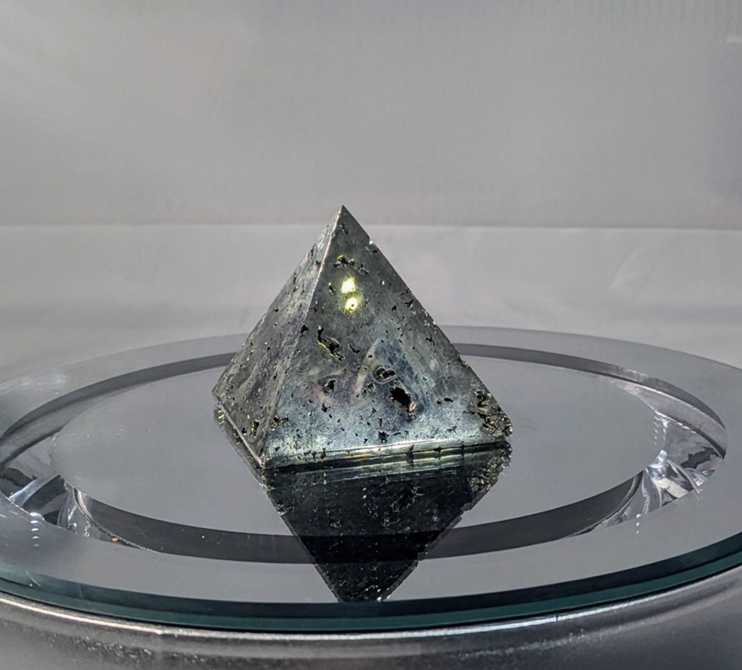 Carved Pyrite Pyramid Sculpture for Energy & Decor All Tribes Treasures
