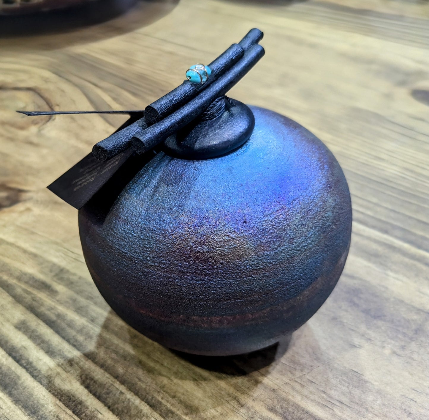 Raku Dream Jar by Jeremy Diller - Handcrafted Pottery Art All Tribes Treasures