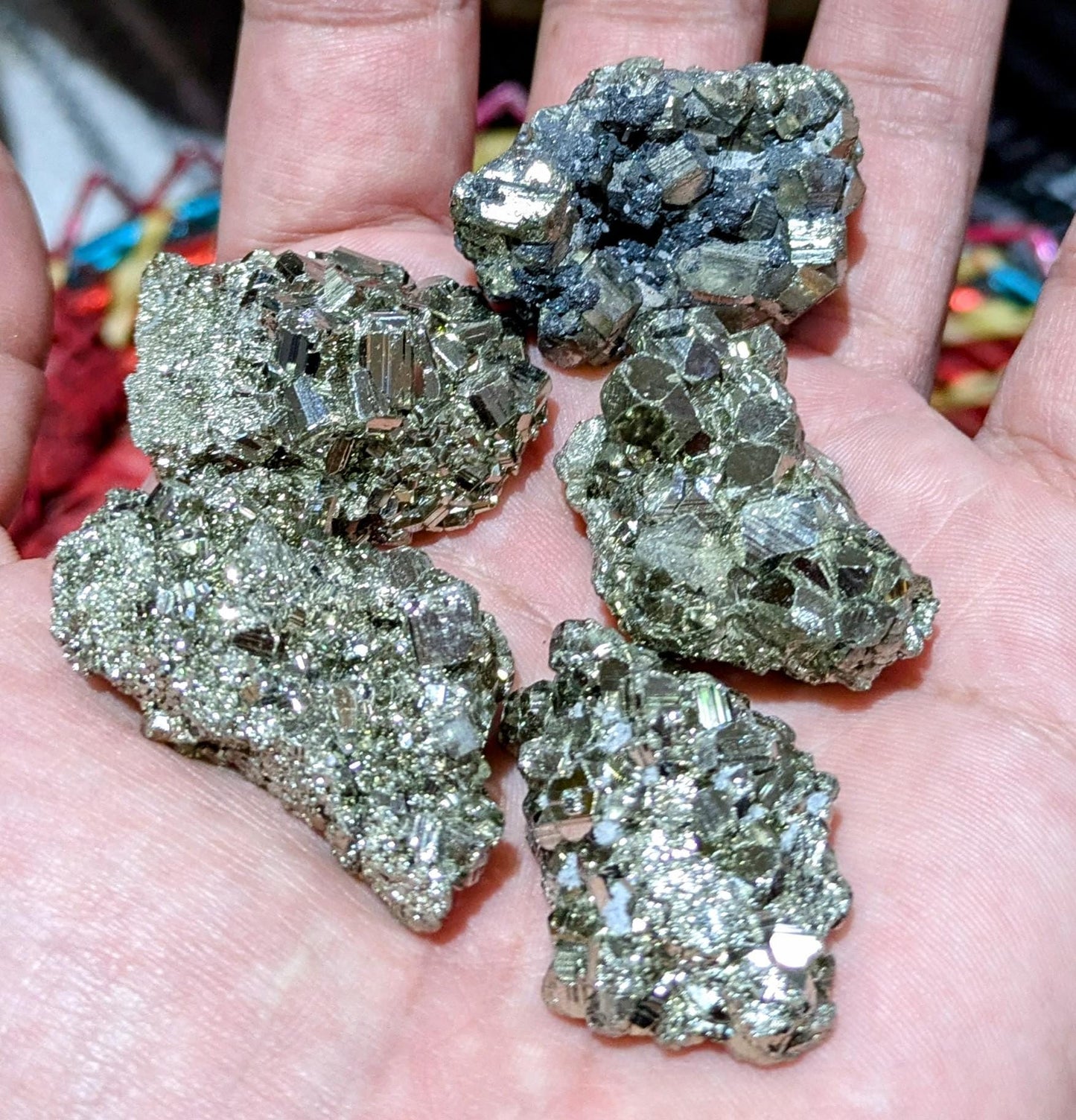 Natural Pyrite Crystal Clusters from Peru - Healing Stones All Tribes Treasures