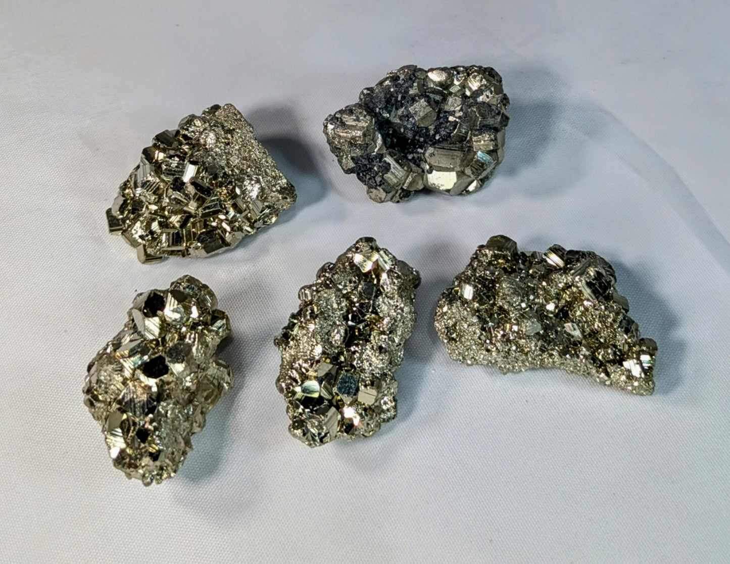 Natural Pyrite Crystal Clusters from Peru - Healing Stones All Tribes Treasures