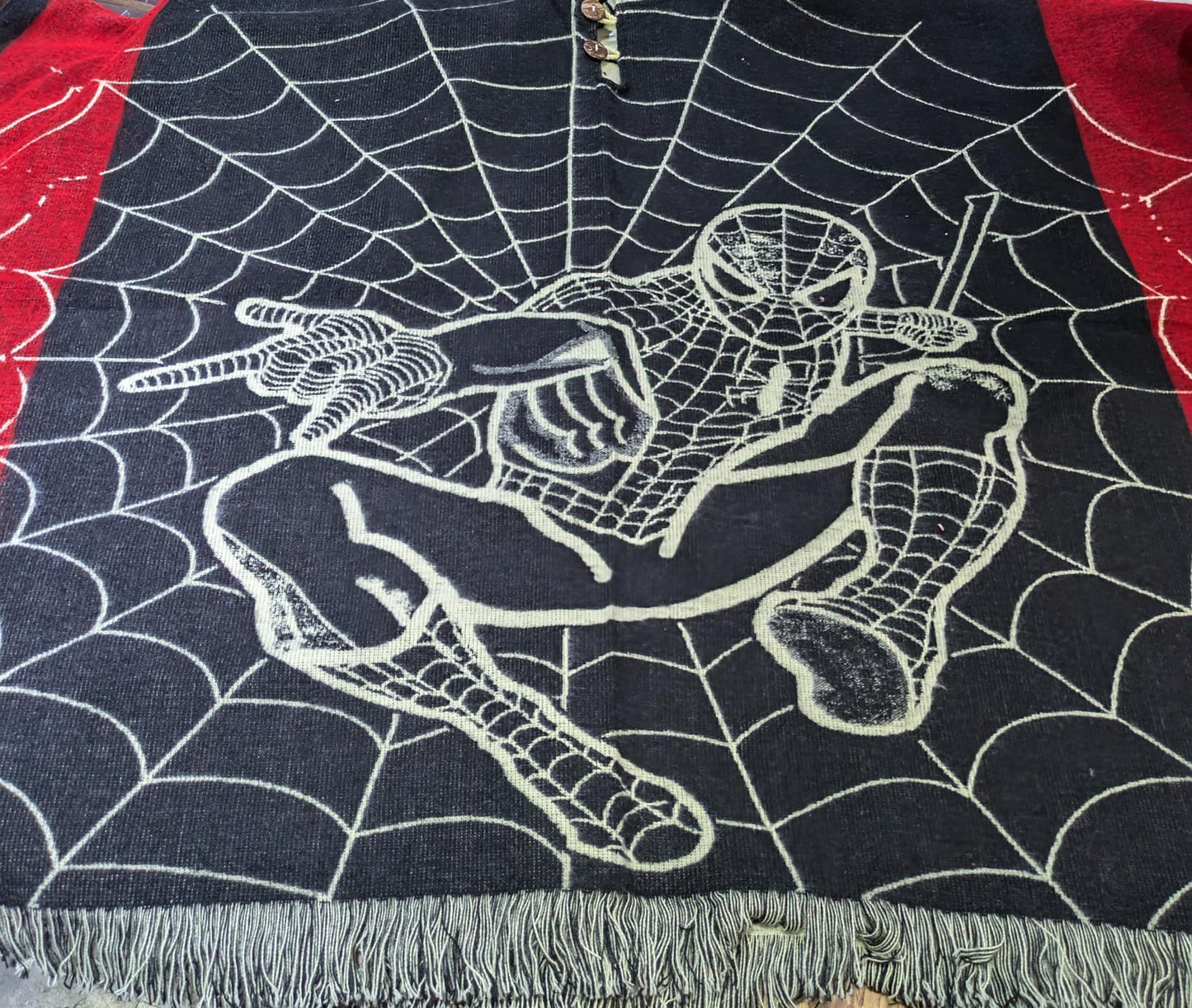 Unisex Spider-Man Reversible Poncho – Handmade Gift All Tribes Treasures