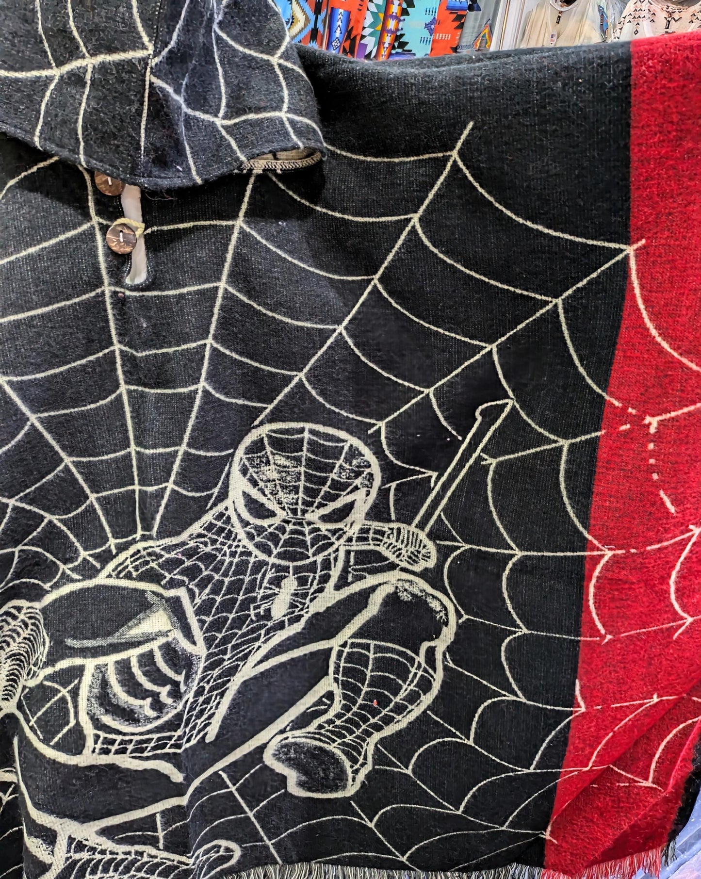 Unisex Spider-Man Reversible Poncho – Handmade Gift All Tribes Treasures
