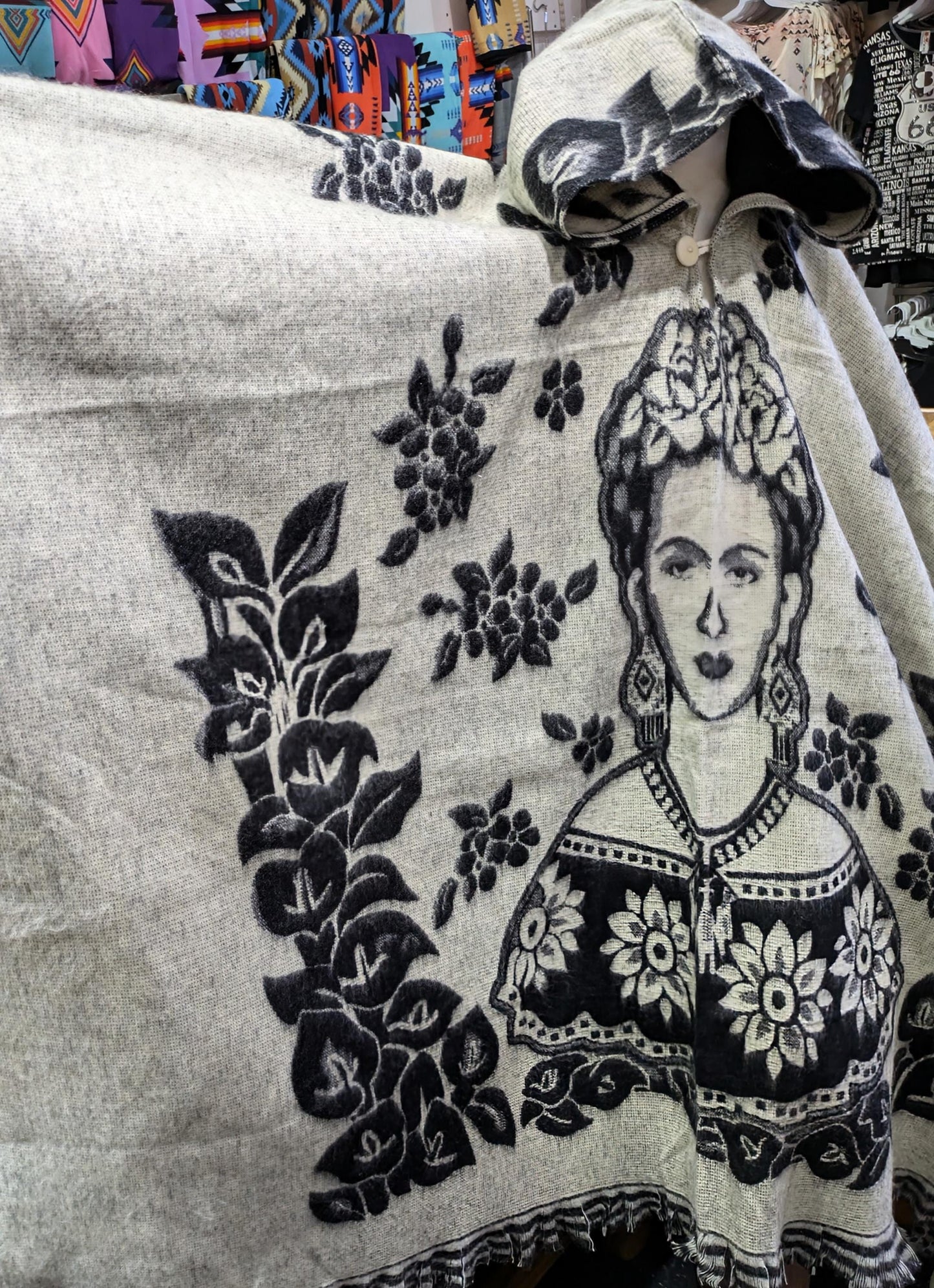 Frida Kahlo Reversible Poncho Unisex Christmas Gift All Tribes Treasures