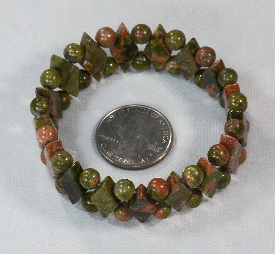 Unisex Natural Stone Unakite Healing Bracelet All Tribes Treasures