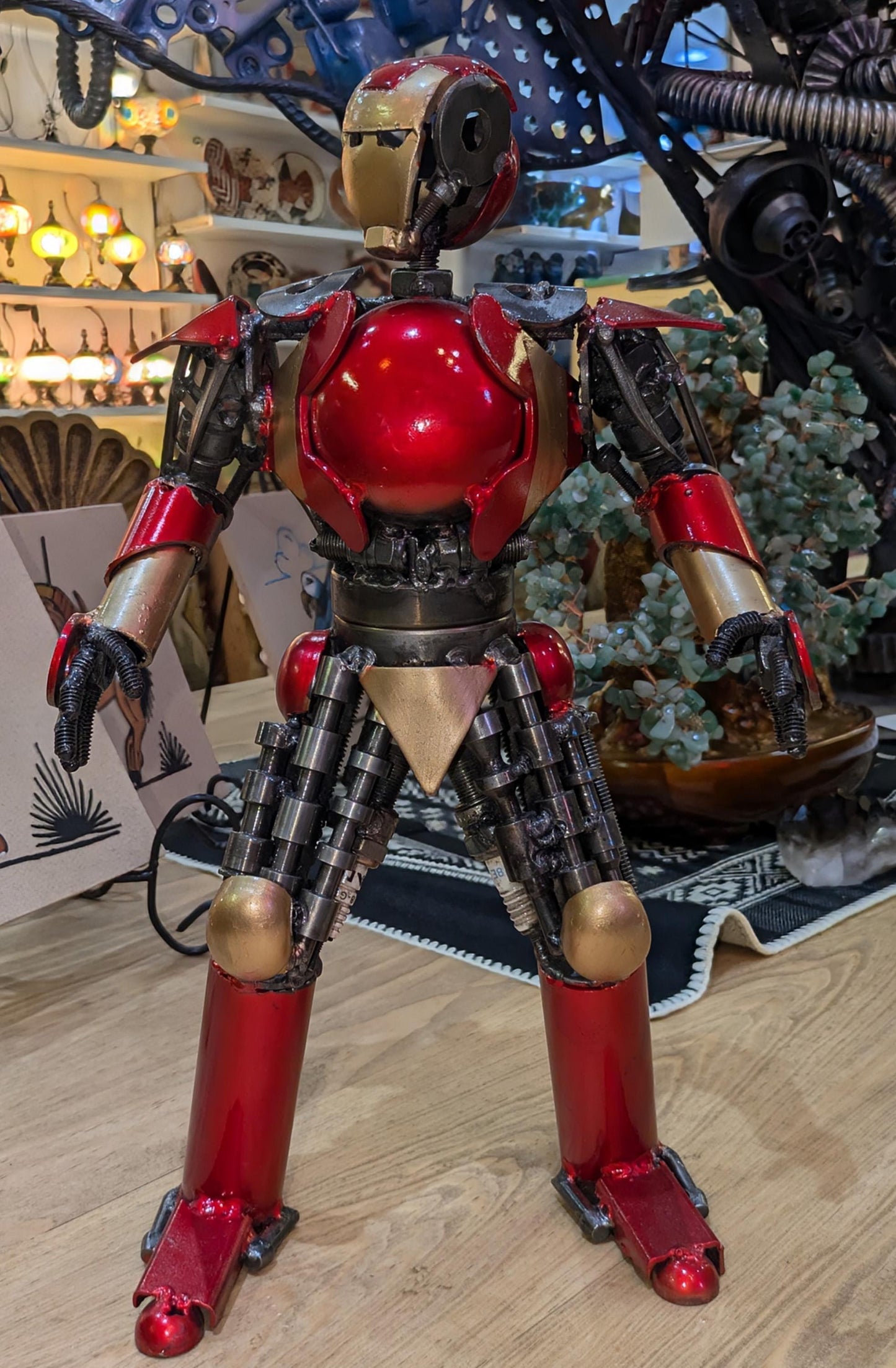 Iron Man Recycled Metal Sculpture by New Mexico Artist All Tribes Treasures