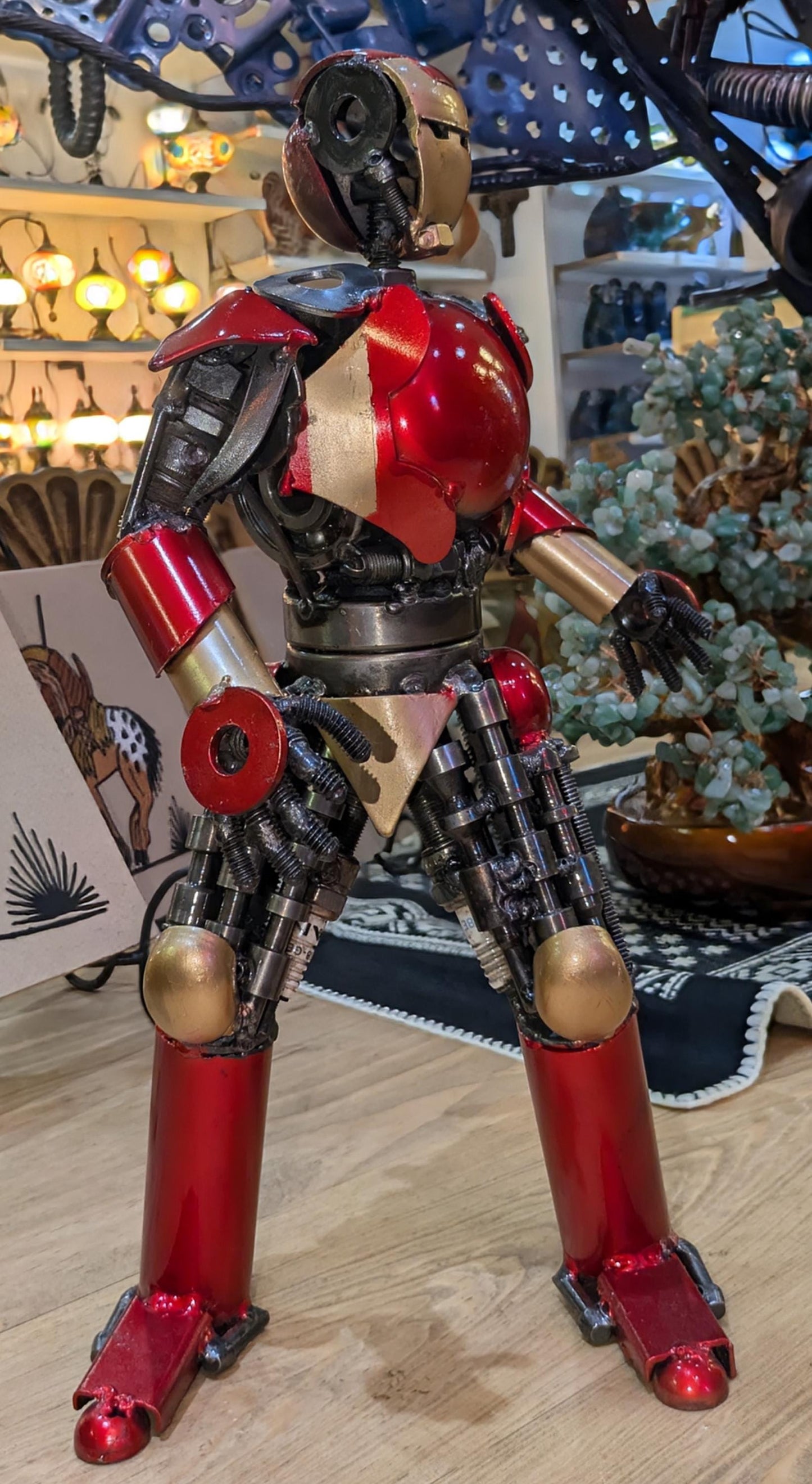 Iron Man Recycled Metal Sculpture by New Mexico Artist All Tribes Treasures