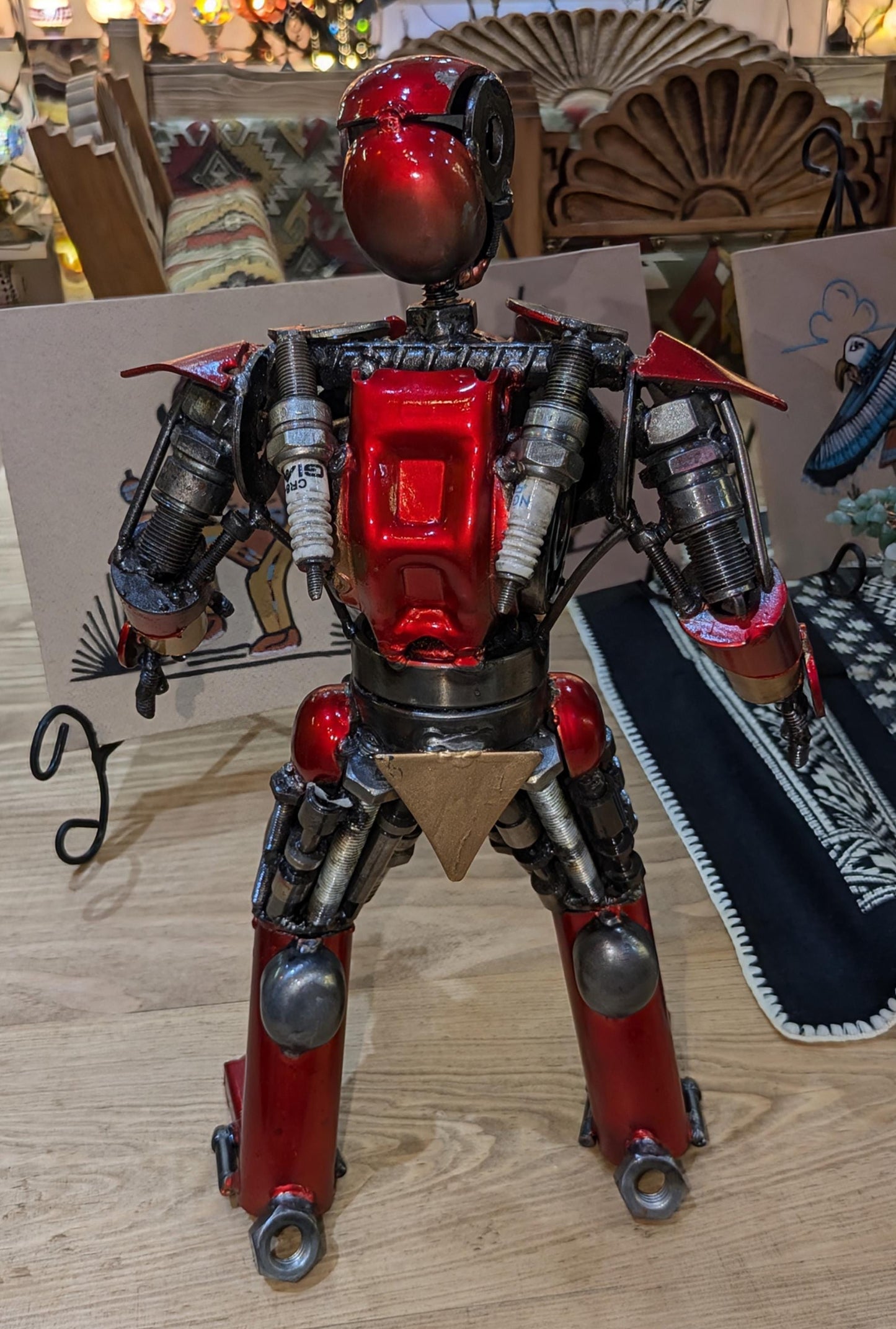 Iron Man Recycled Metal Sculpture by New Mexico Artist All Tribes Treasures