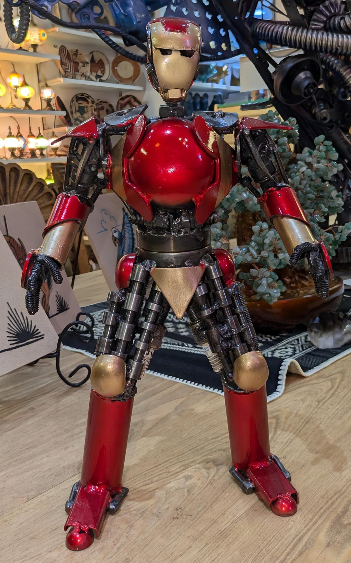 Iron Man Recycled Metal Sculpture by New Mexico Artist All Tribes Treasures