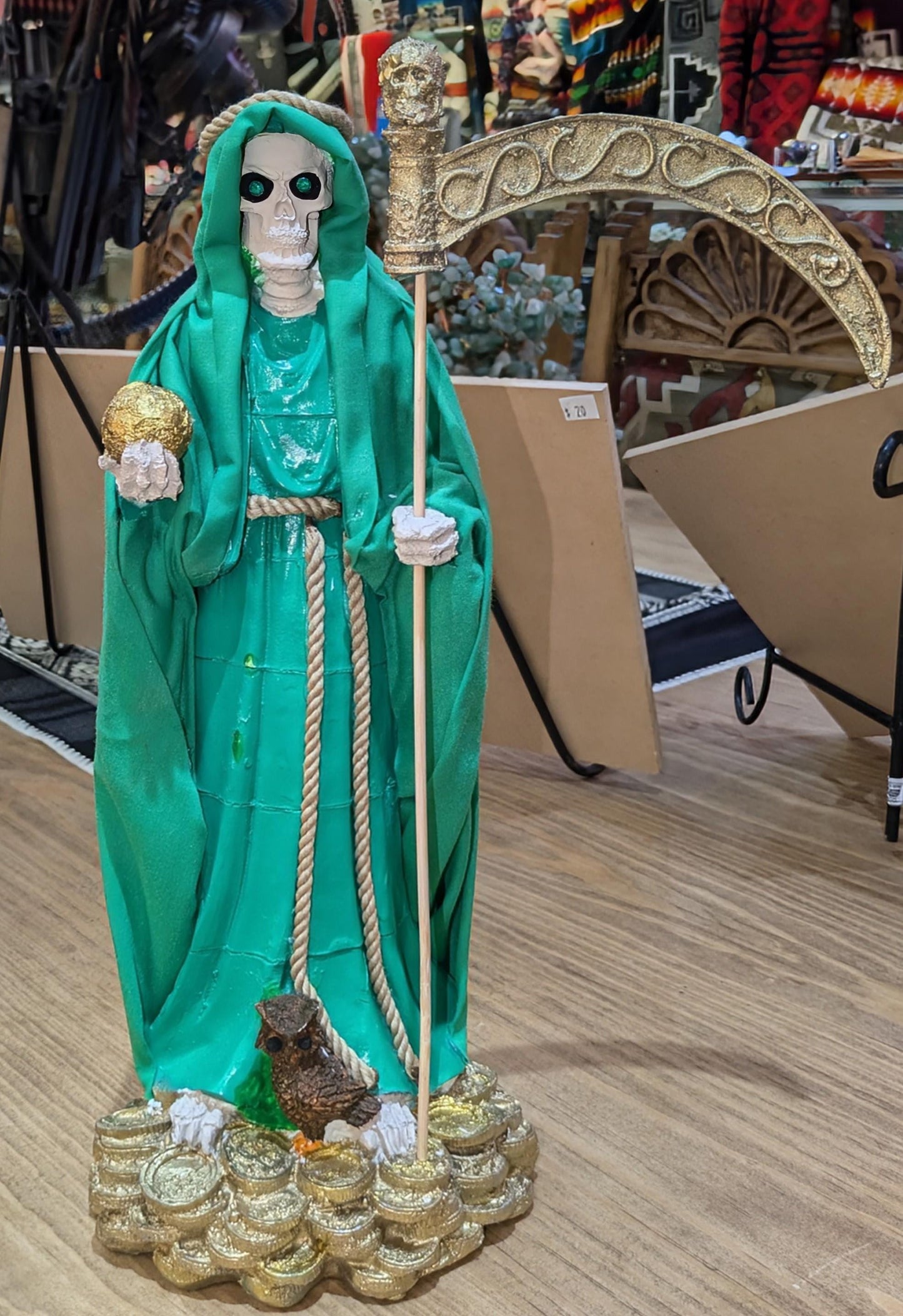 Santa Muerte Small Statue – Handcrafted Art Figurine All Tribes Treasures