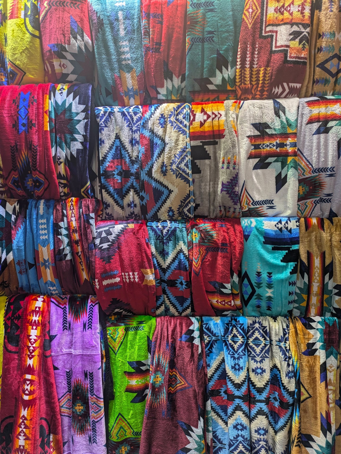 Reversible Queen Tribal Blanket with Native Designs All Tribes Treasures