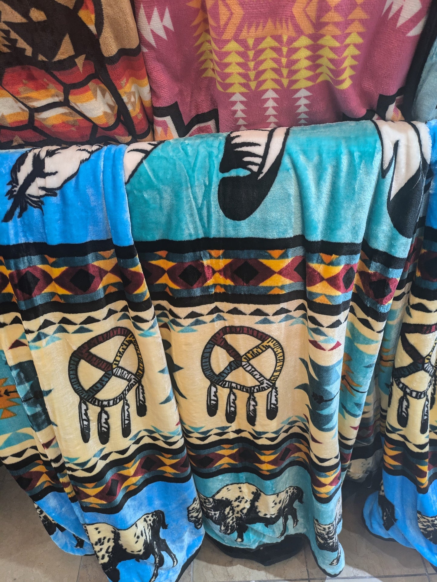 Super Soft Native American Tribal Blanket – Reversible, 2-Ply All Tribes Treasures