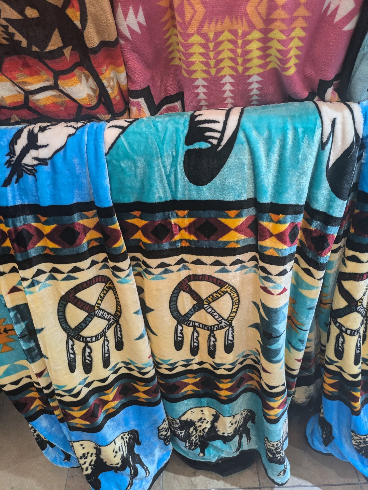 Reversible Native American Tribal Blanket - Full Size All Tribes Treasures