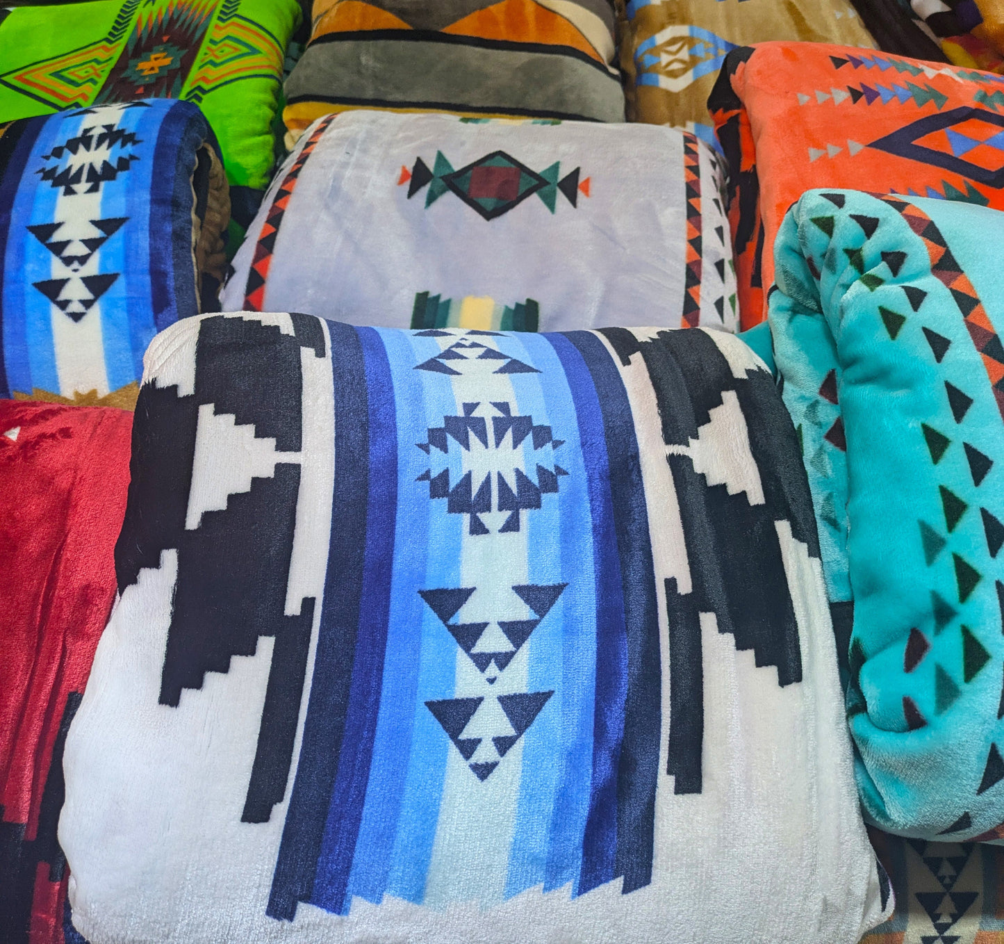 Reversible Native American Blanket - Ultra Soft Design All Tribes Treasures