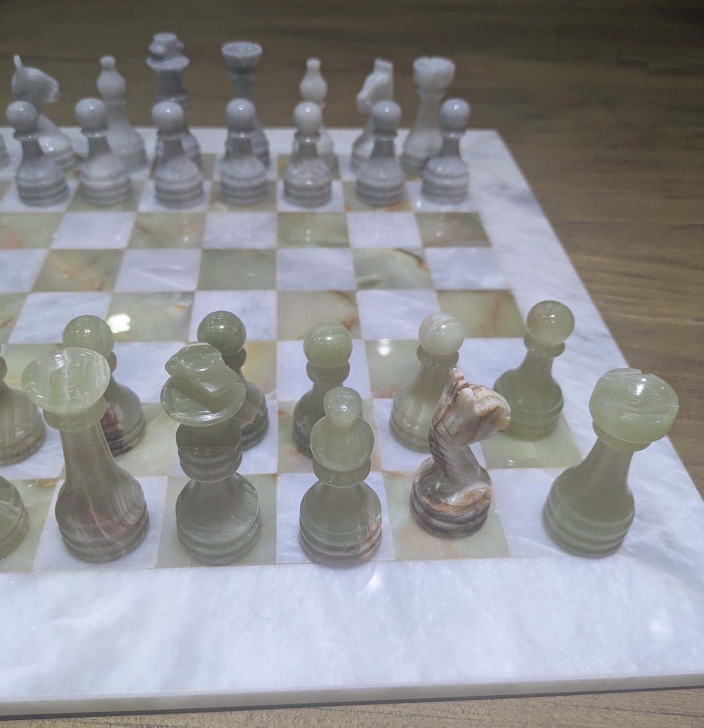 15 Handmade Marble Onyx Chess Set - Luxury Collector's Piece All Tribes Treasures