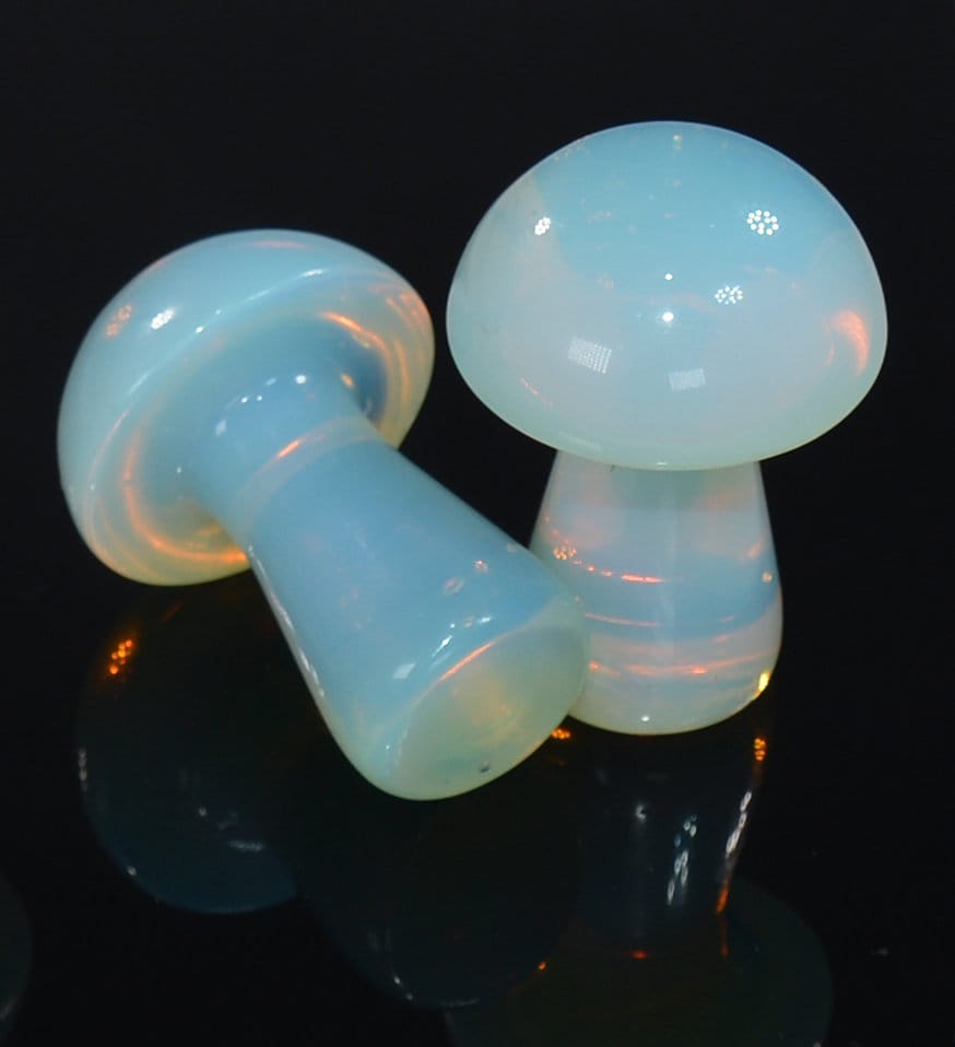 Opalite Glass Mushrooms – Handcrafted Collectibles All Tribes Treasures