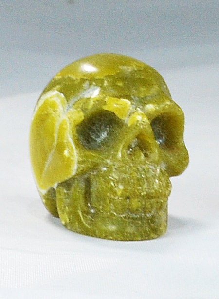 Serpentine Stone Skull - Hand-Carved Natural All Tribes Treasures