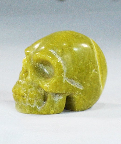 Serpentine Stone Skull - Hand-Carved Natural All Tribes Treasures