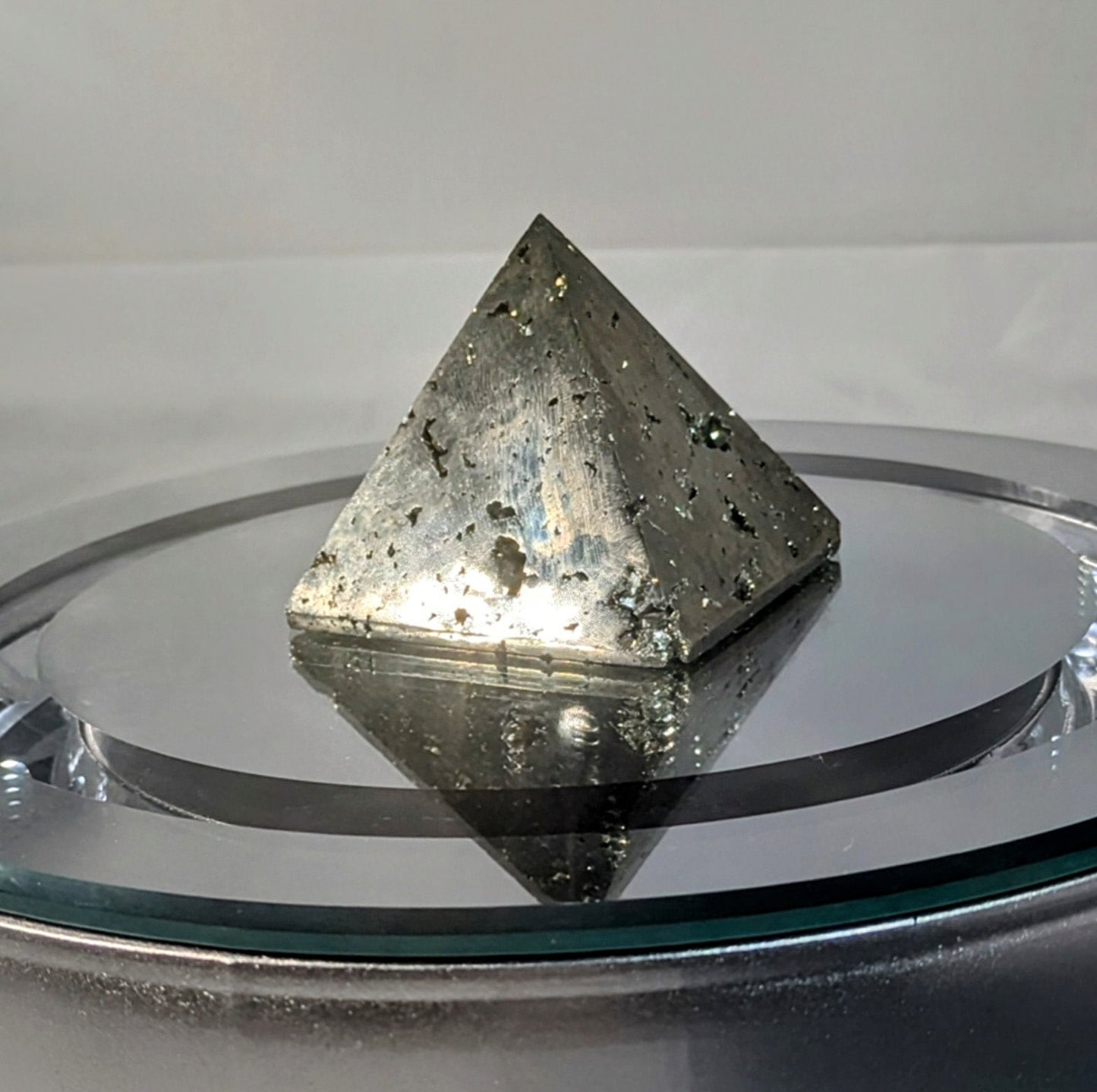 Carved Pyrite Pyramid Sculpture for Energy & Decor All Tribes Treasures