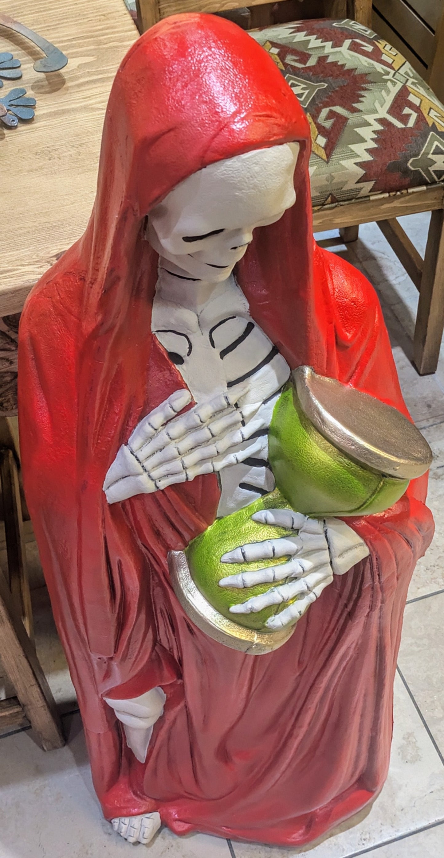 Santa Muerte Resin Statue New Mexico Style All Tribes Treasures