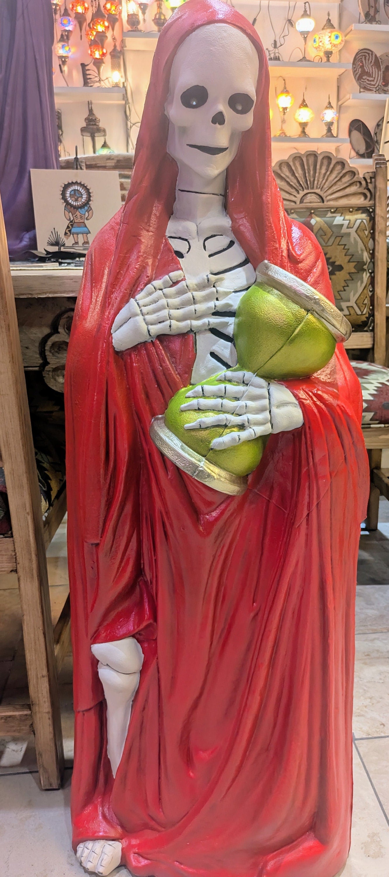 Santa Muerte Resin Statue New Mexico Style All Tribes Treasures