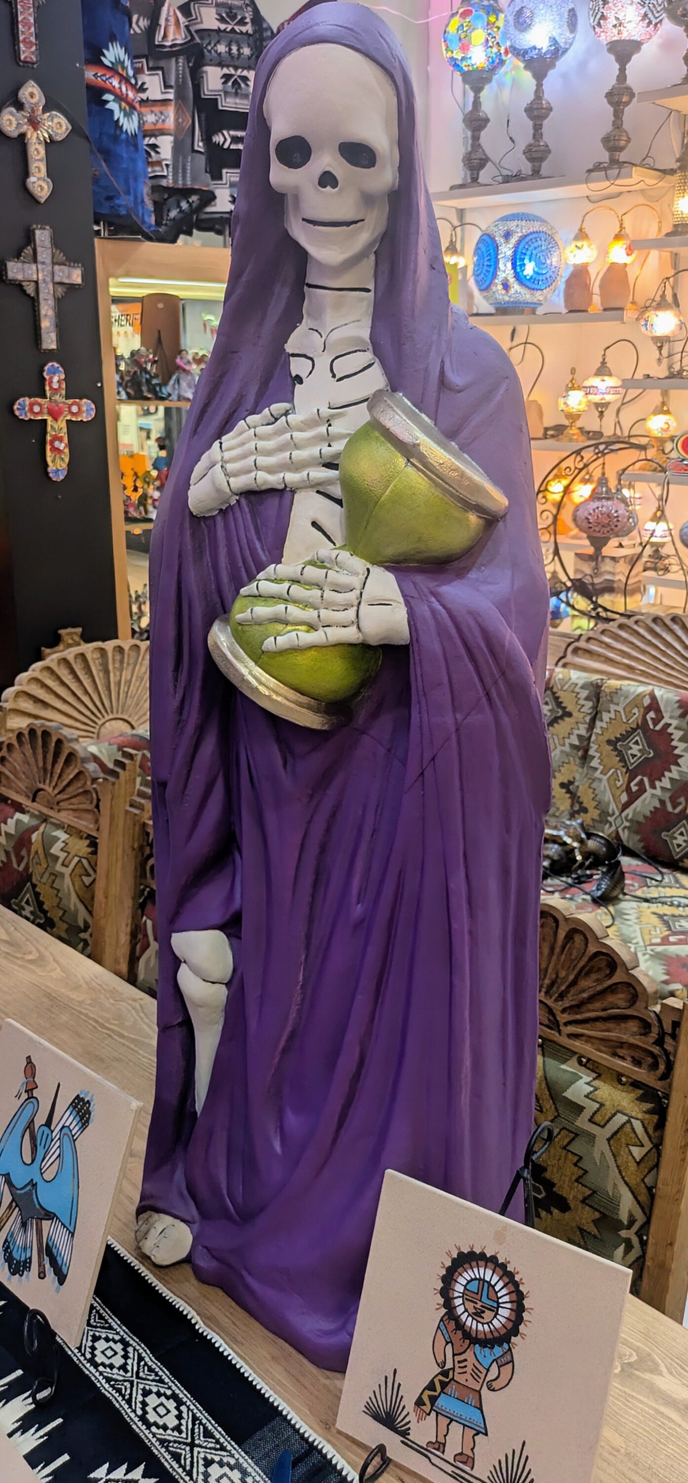 Santa Muerte Resin Statue New Mexico Style All Tribes Treasures