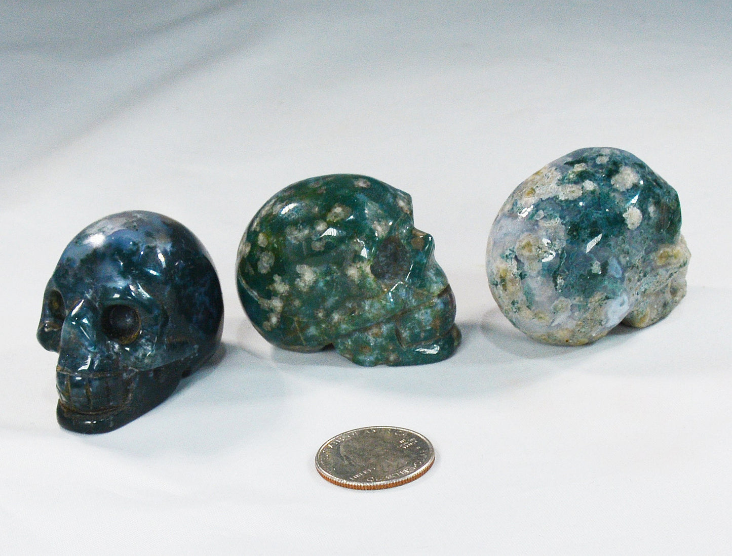 Moss Agate Skull for Growth & Balance All Tribes Treasures