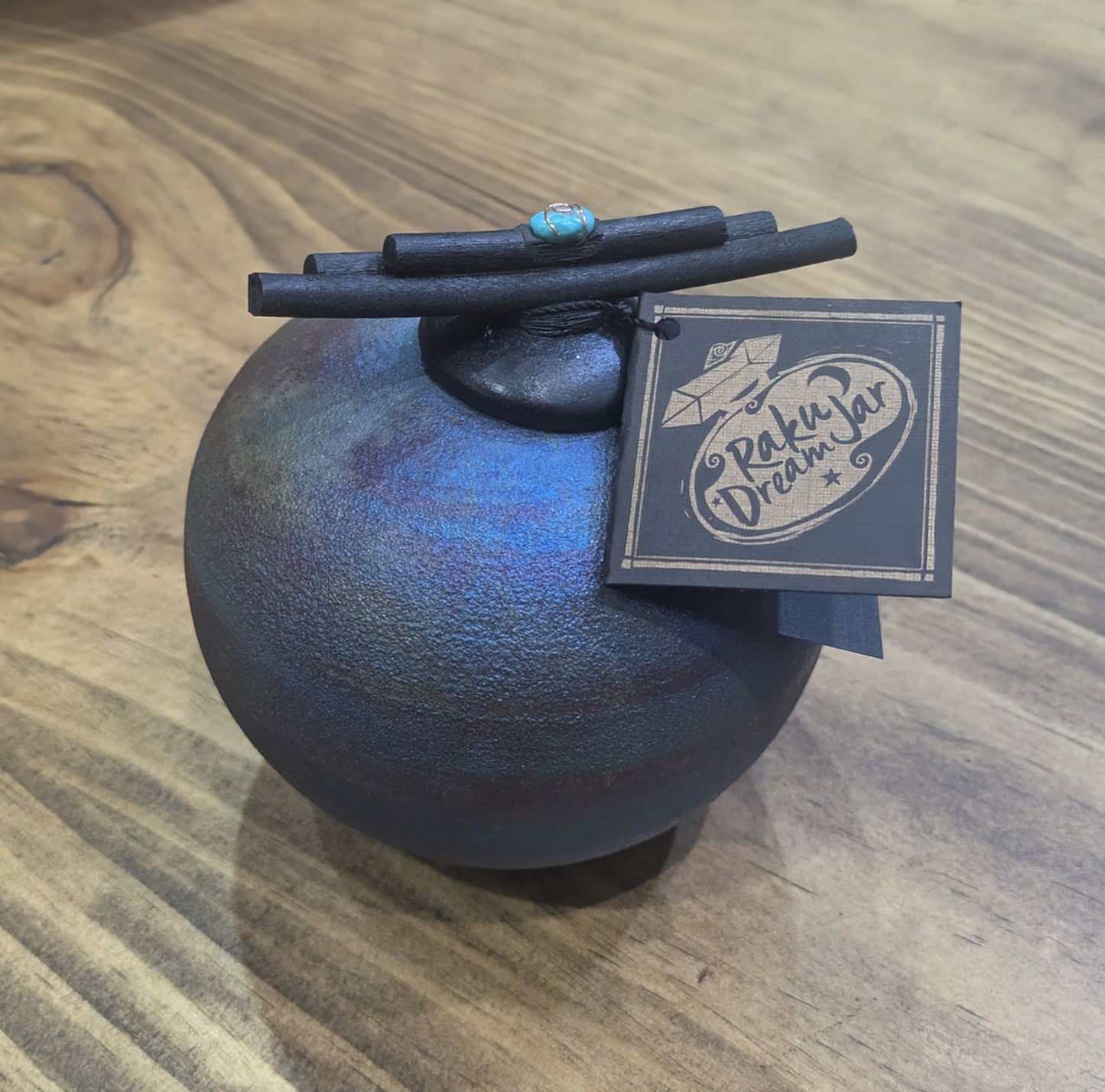 Raku Dream Jar by Jeremy Diller - Handcrafted Pottery Art All Tribes Treasures
