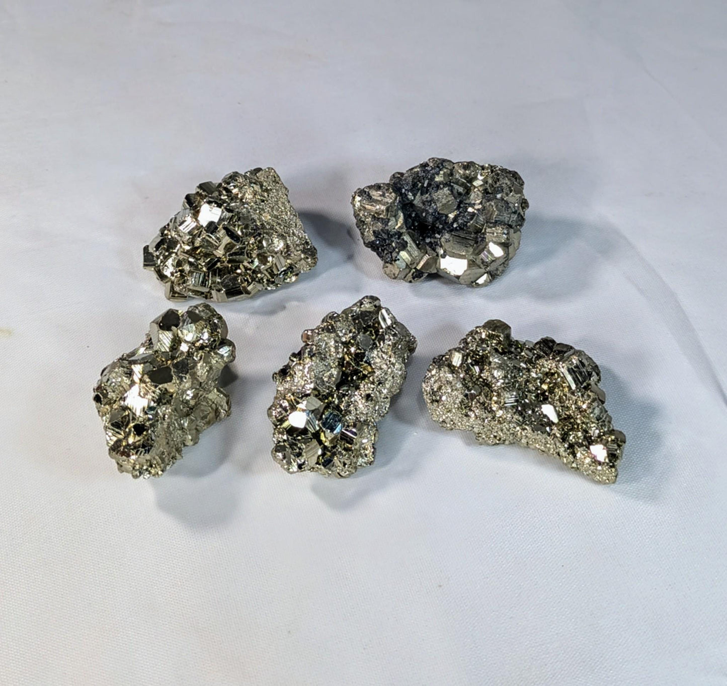 Natural Pyrite Crystal Clusters from Peru - Healing Stones All Tribes Treasures