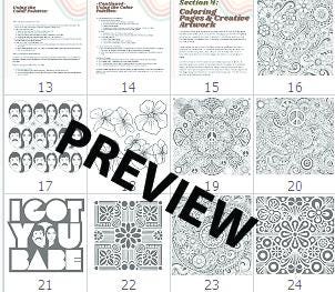60s Digital Coloring Book Inspired by Sonny & Cher All Tribes Treasures