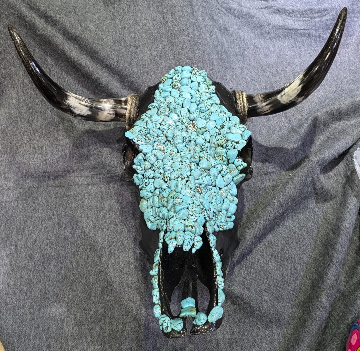 Navajo Handcrafted Bull Skull Art by Manuel from Gallup All Tribes Treasures