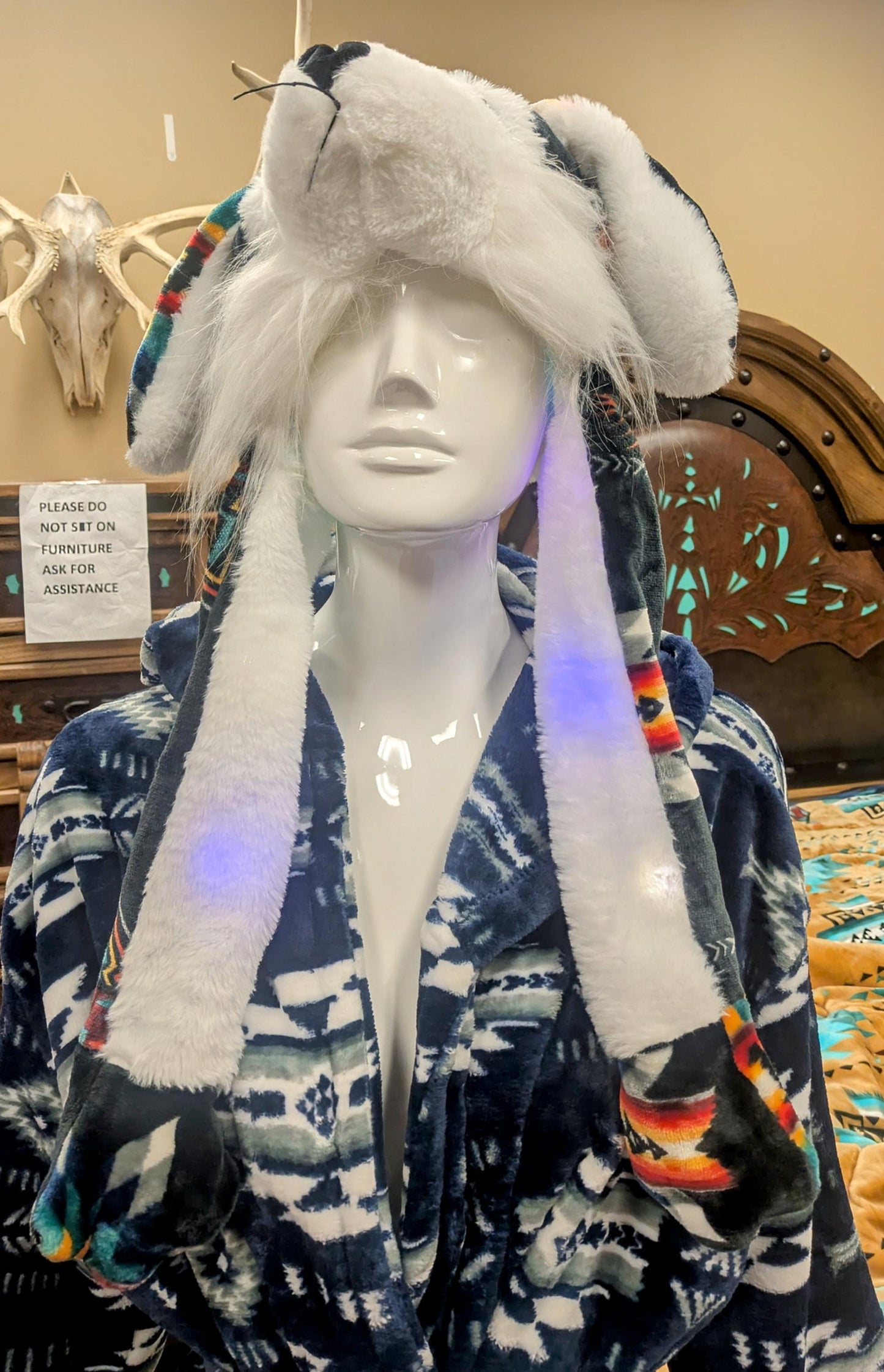 Light-Up LED Wolf Hat with Squeaky Paws & Ears All Tribes Treasures