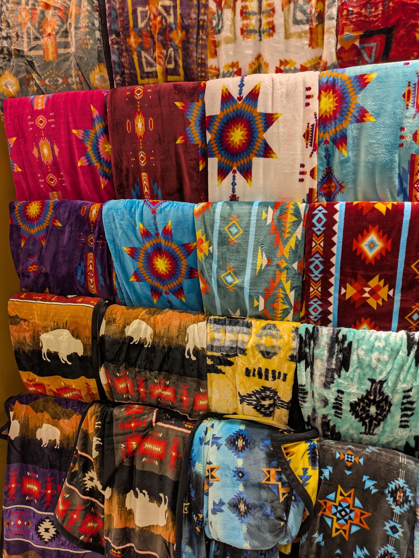 Reversible Native American Blanket - Ultra Soft Design All Tribes Treasures