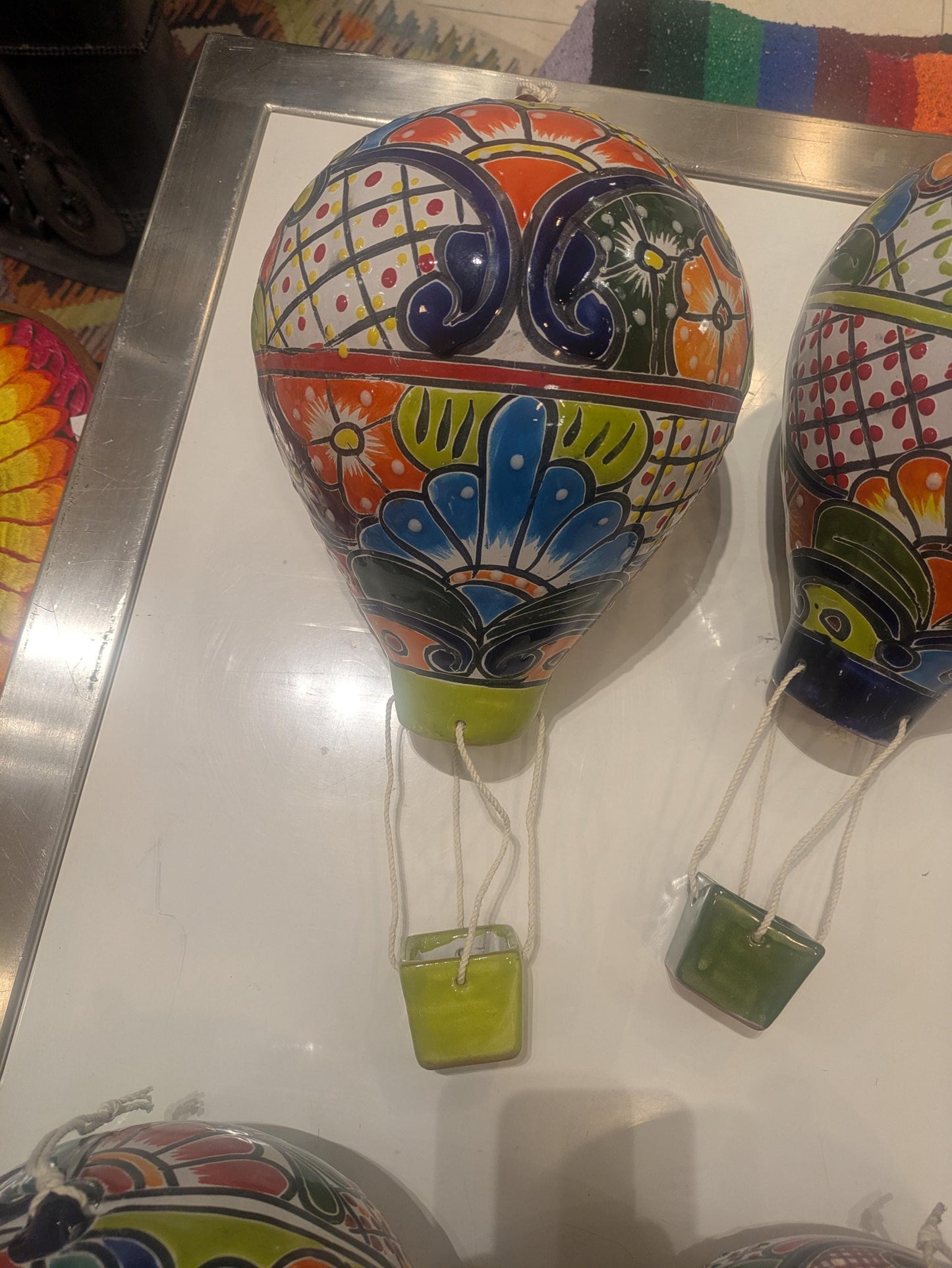 Large Talavera Ceramic Balloon: Hand-Painted Folk Art All Tribes Treasures