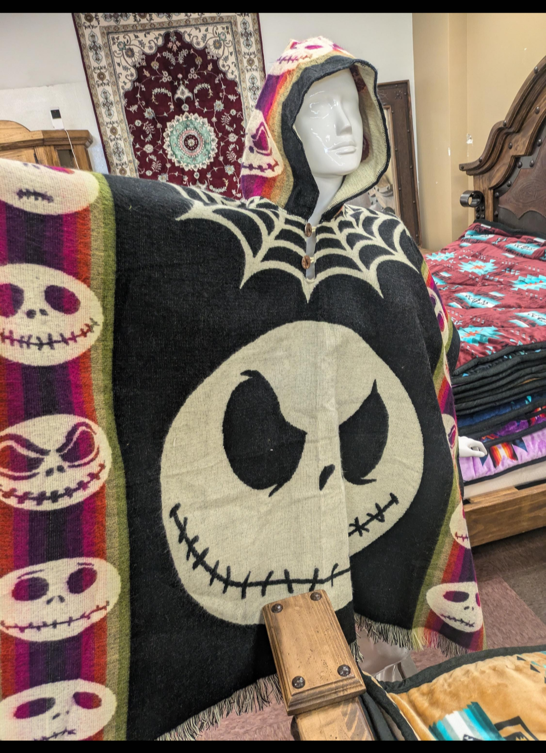 Nightmare Before Christmas Reversible Poncho Unisex