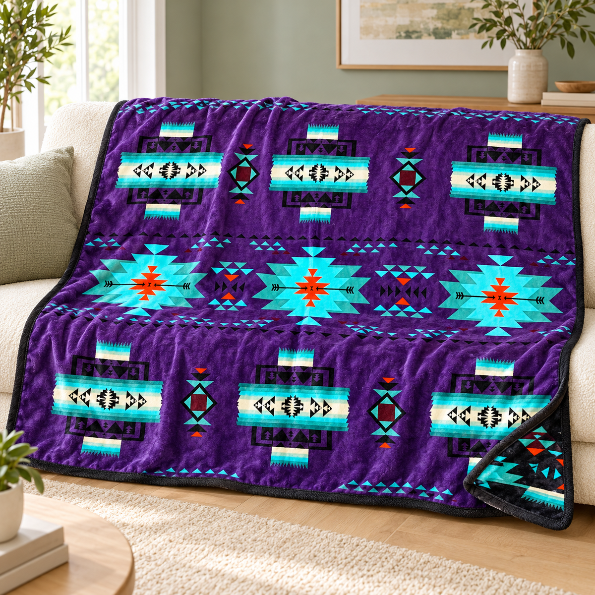 Converging Arrows Baby / Throw Blanket — 40 × 60, Reversible Silk-Touch