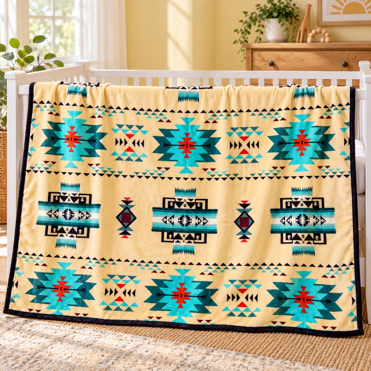 Converging Arrows Baby / Throw Blanket — 40 × 60, Reversible Silk-Touch
