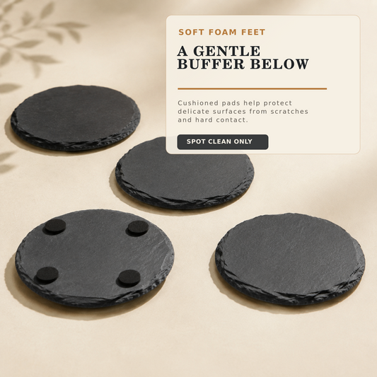 Personalized Engraved 4 Inch Slate Coaster Set of 4