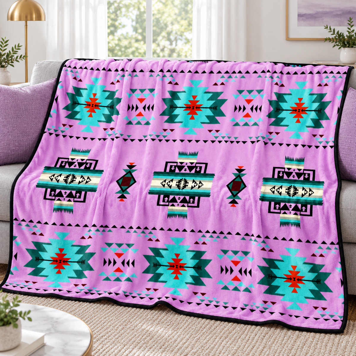 Converging Arrows Baby / Throw Blanket — 40 × 60, Reversible Silk-Touch