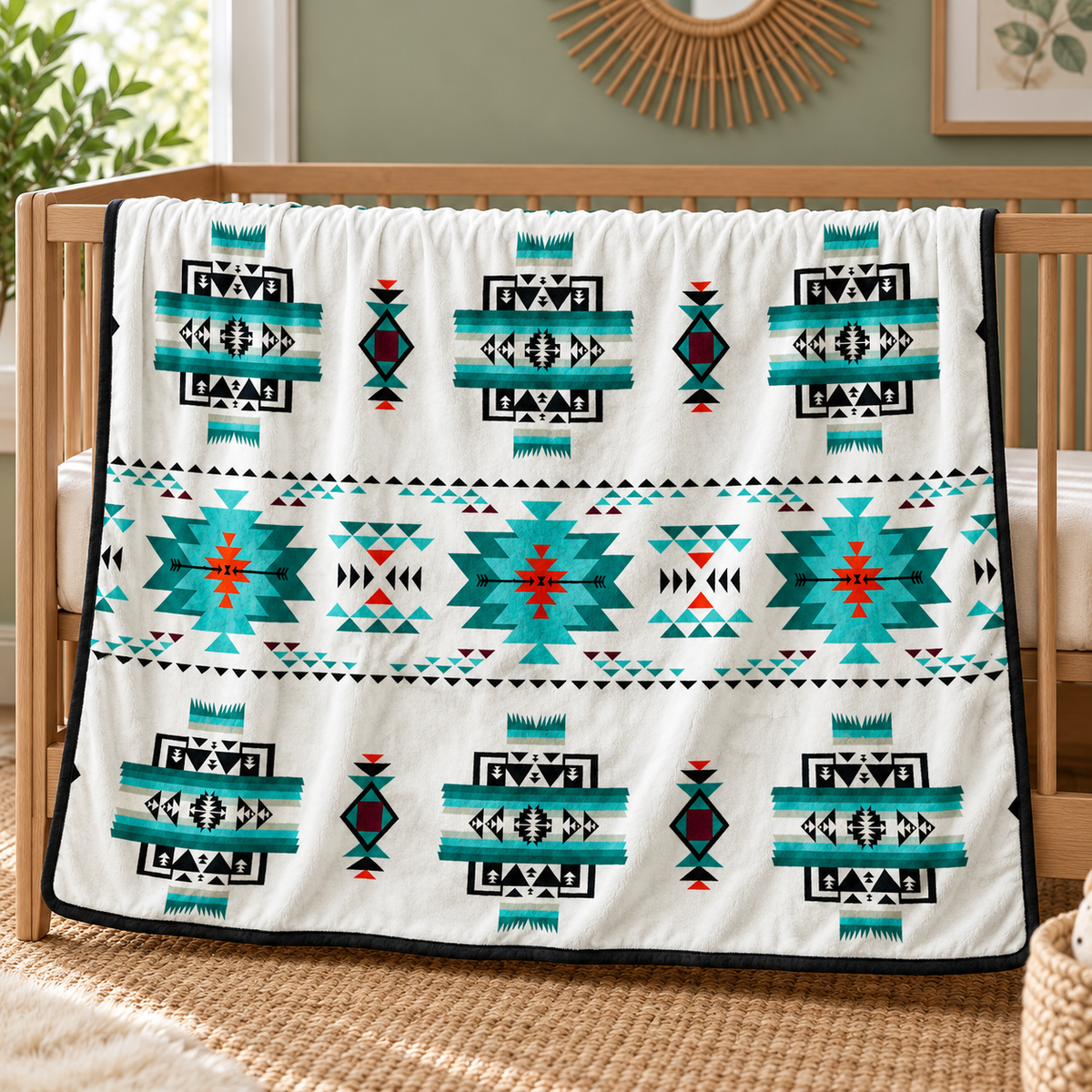 Converging Arrows Baby / Throw Blanket — 40 × 60, Reversible Silk-Touch