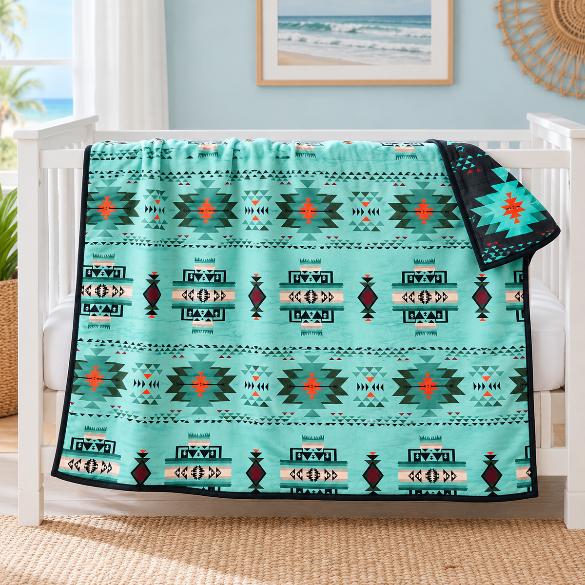 Converging Arrows Baby / Throw Blanket — 40 × 60, Reversible Silk-Touch