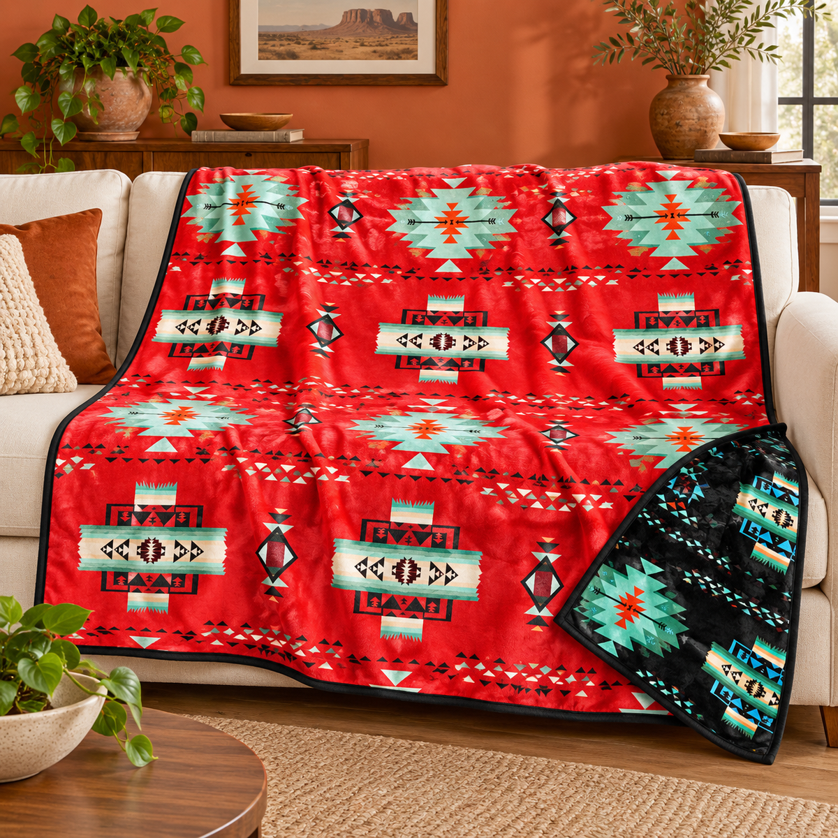 Converging Arrows Baby / Throw Blanket — 40 × 60, Reversible Silk-Touch