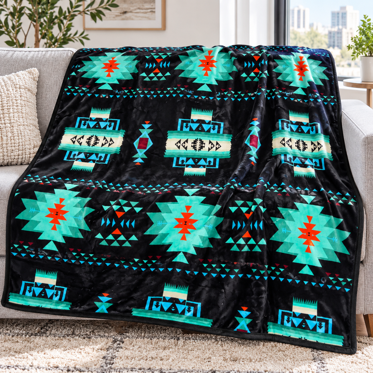 Converging Arrows Baby / Throw Blanket — 40 × 60, Reversible Silk-Touch