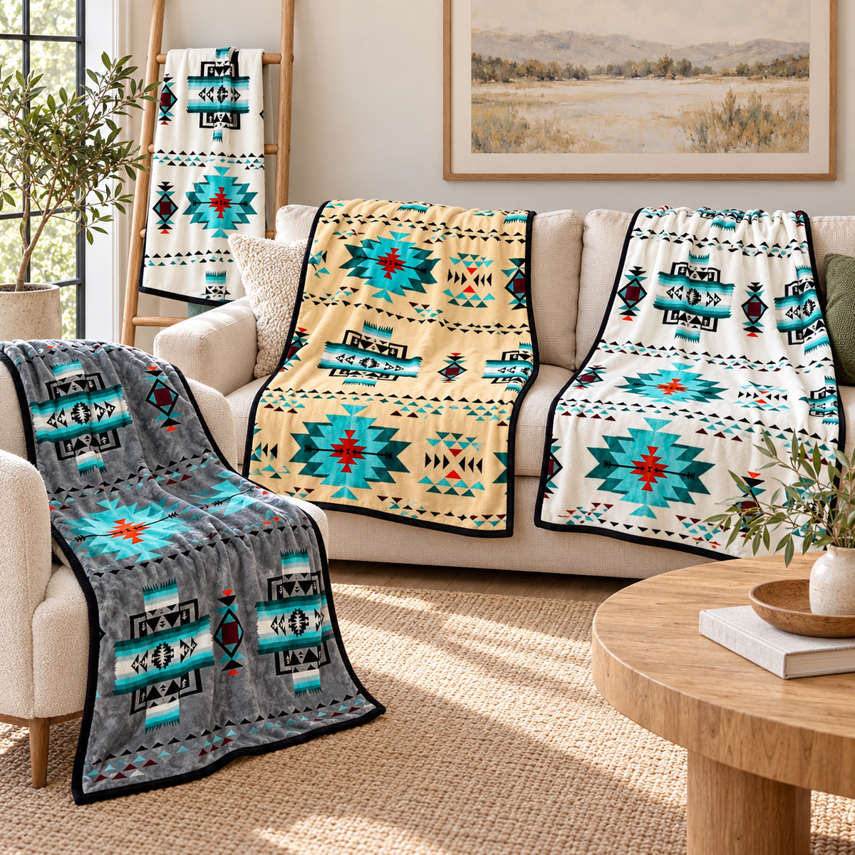 Converging Arrows Baby / Throw Blanket — 40 × 60, Reversible Silk-Touch