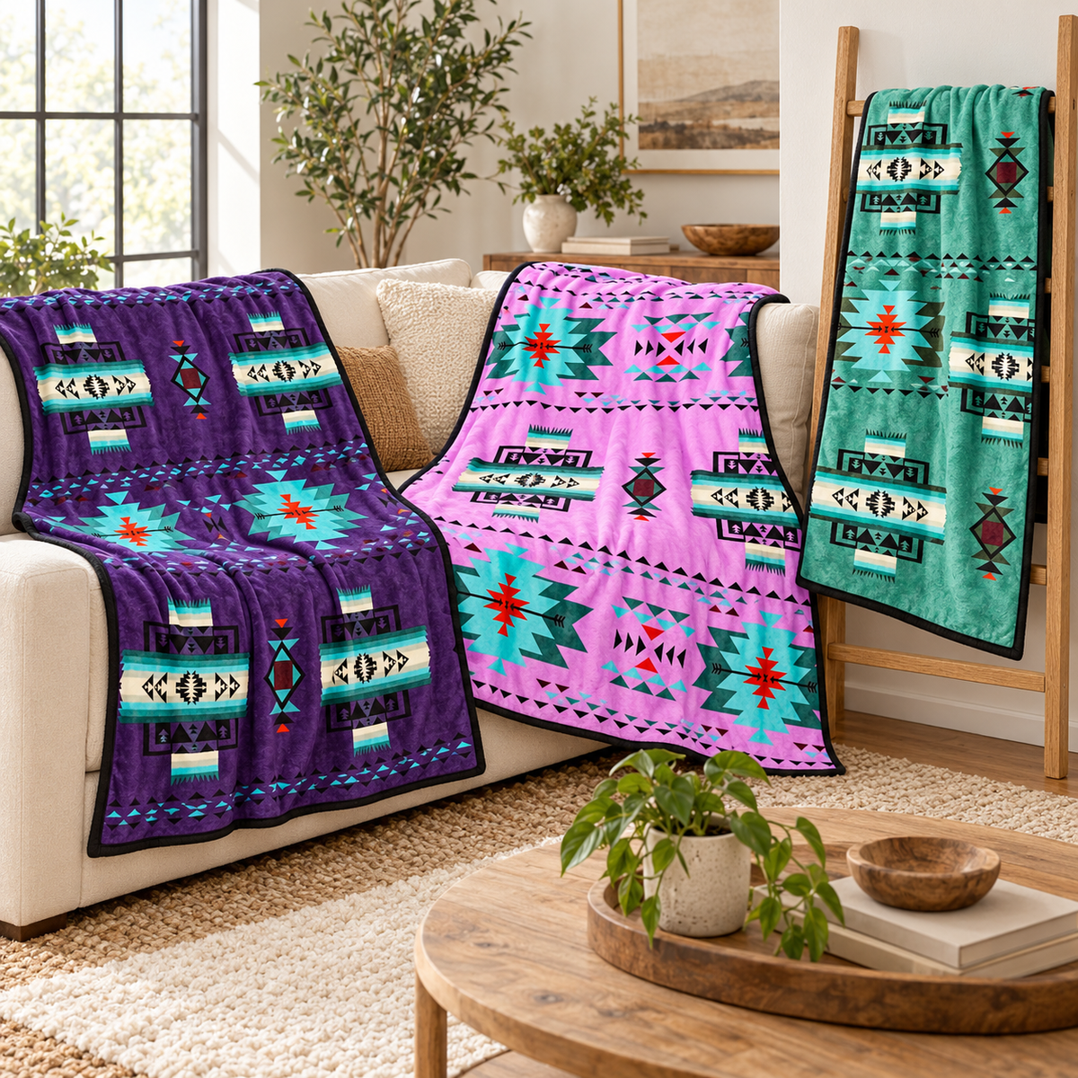 Converging Arrows Baby / Throw Blanket — 40 × 60, Reversible Silk-Touch